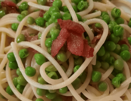 Tonnarelli alla Primavera – Spaghetti met wangspek en erwten